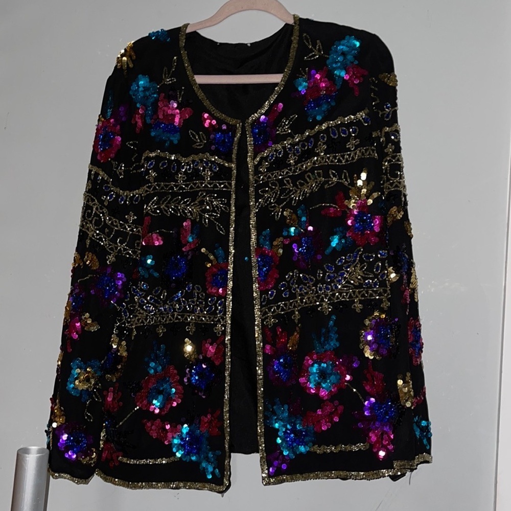 Vintage floral Sequin Jacket/Cardigan